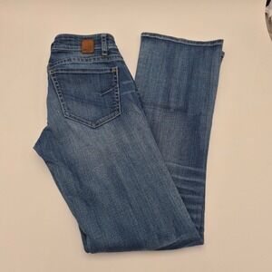 BKE Stella Bootcut Jeans Womens 25R Medium Wash Low Rise Denim Whiskered 25 x 32
